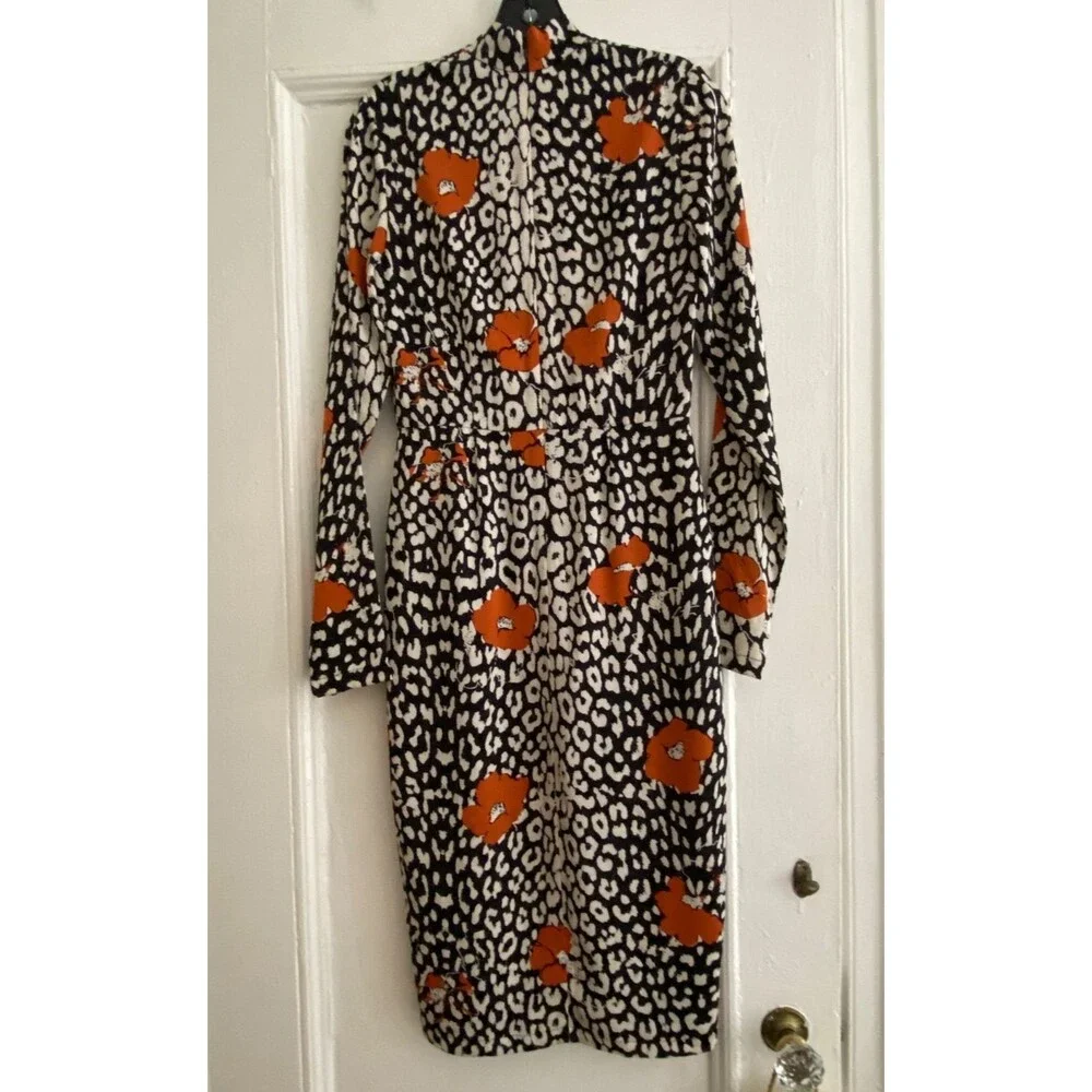 Essentiel Antwerp Silk Leopard Floral KABBEY Dress Size 38 (4) - Long Sleeve - Picture 2 of 16